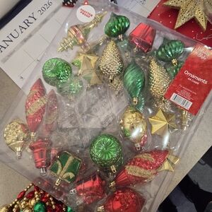 Red and Green Ornaments Set